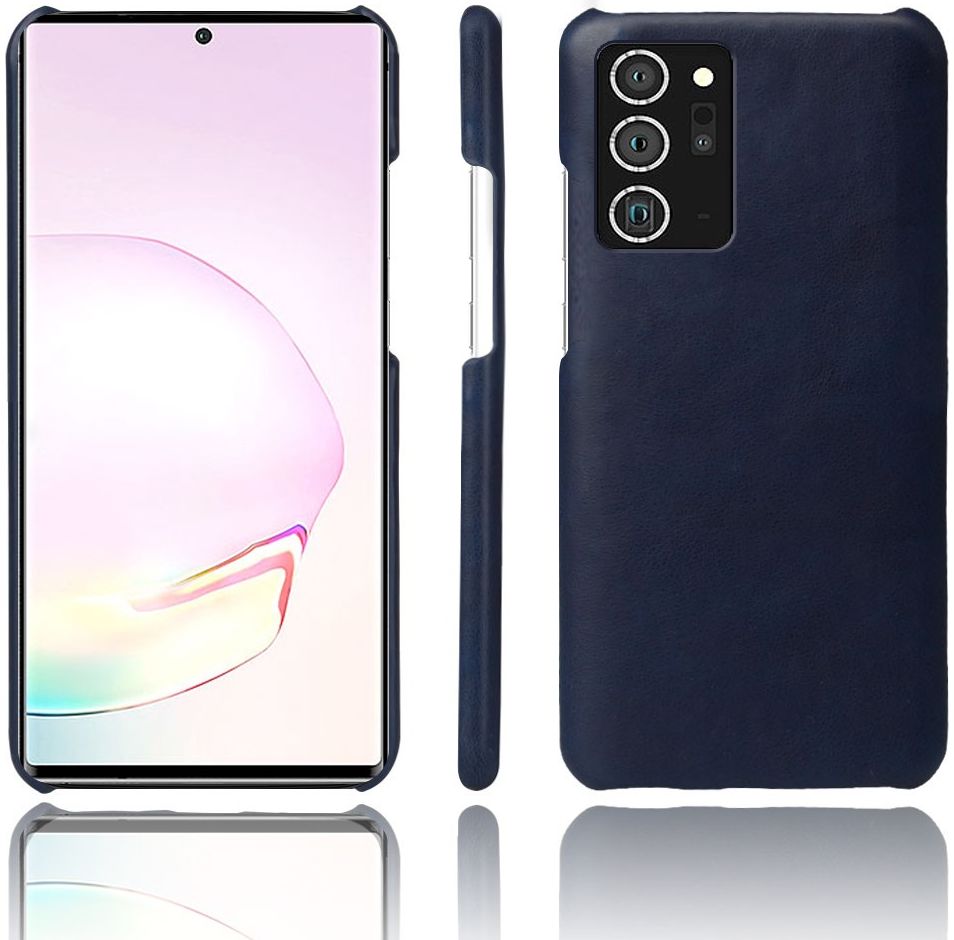 Samsung Galaxy Note 20 Ultra Hoesje Crazy Horse Lederen Coating Blauw afbeelding 1