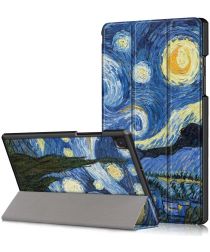Samsung Galaxy Tab A7 (2020 / 2022) Hoes Tri-fold met Blauw Print