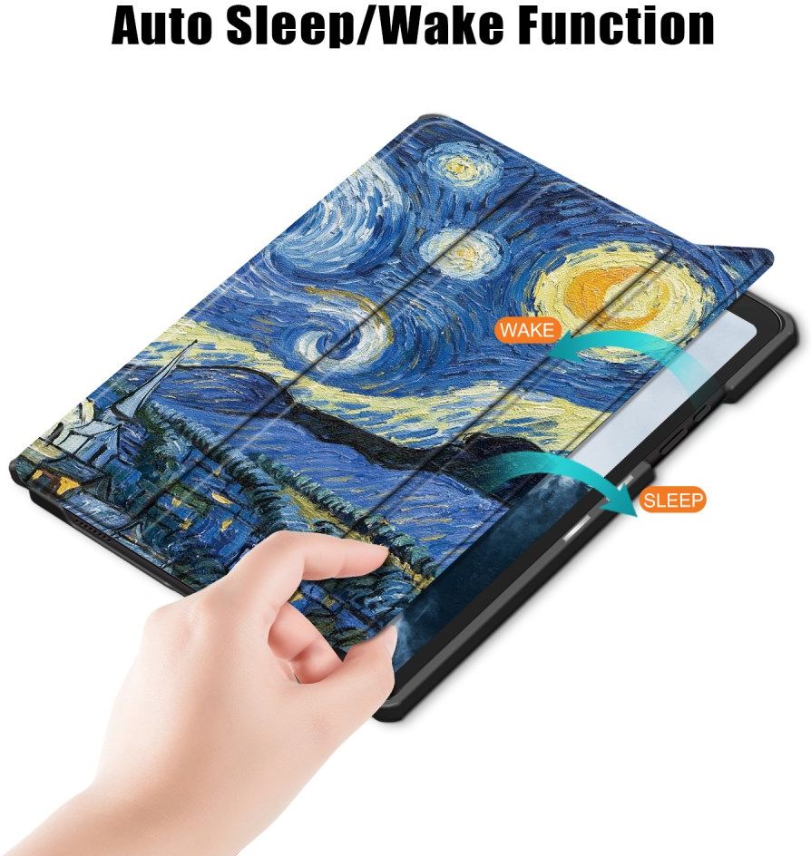 Samsung Galaxy Tab A7 (2020 / 2022) Hoes Tri-fold met Blauw Print afbeelding 6