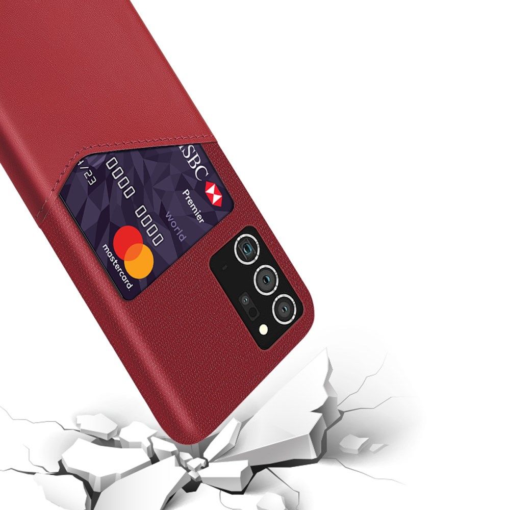 Samsung Galaxy Note 20 Ultra Stoffen Hoesje met Kaartsleuf Rood afbeelding 3