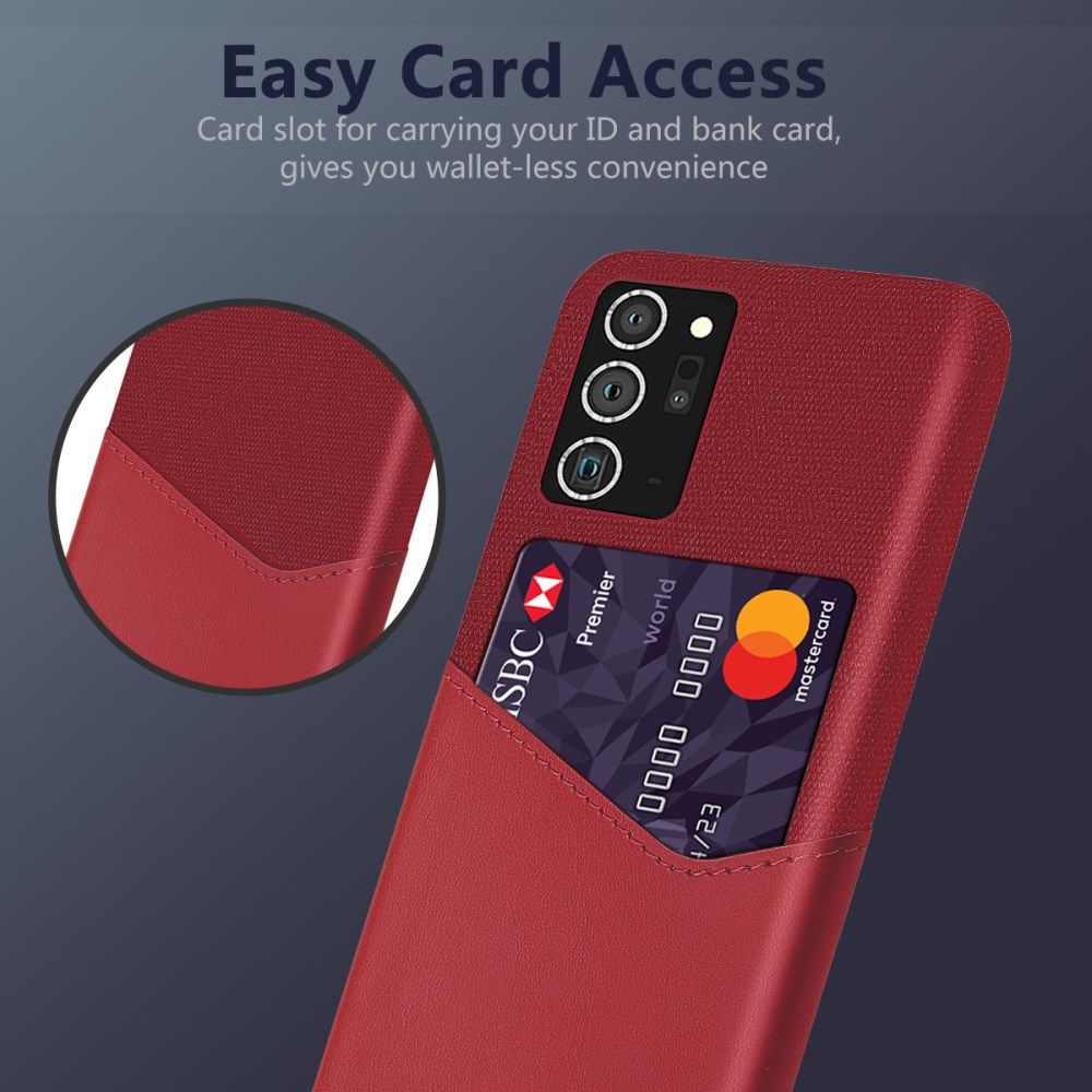 Samsung Galaxy Note 20 Ultra Stoffen Hoesje met Kaartsleuf Rood afbeelding 4
