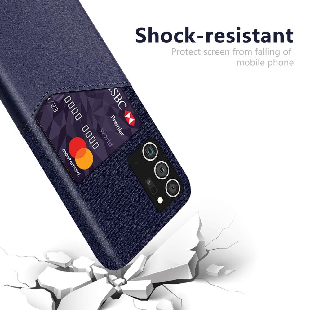 Samsung Galaxy Note 20 Ultra Stoffen Hoesje met Kaartsleuf Blauw afbeelding 3