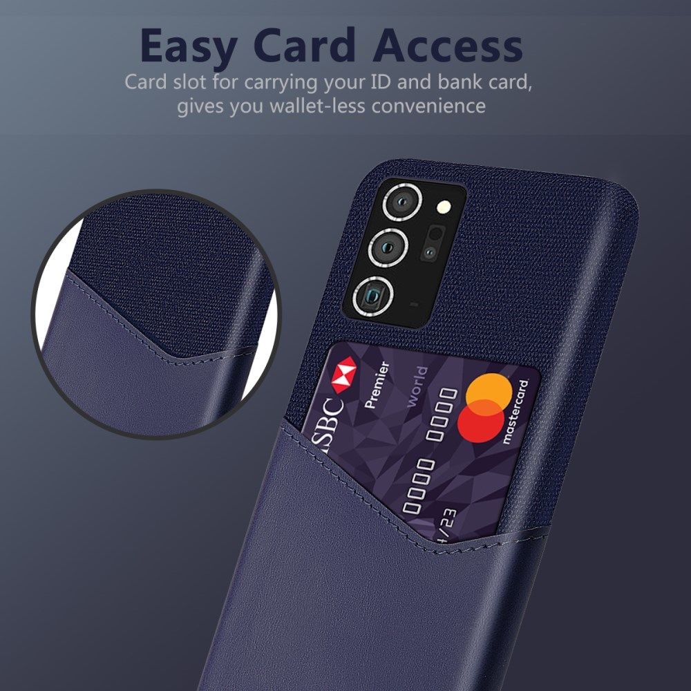 Samsung Galaxy Note 20 Ultra Stoffen Hoesje met Kaartsleuf Blauw afbeelding 4