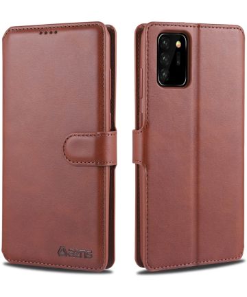 AZNS Samsung Galaxy Note 20 Ultra Book Case Hoesje Wallet Stand Bruin Hoesjes