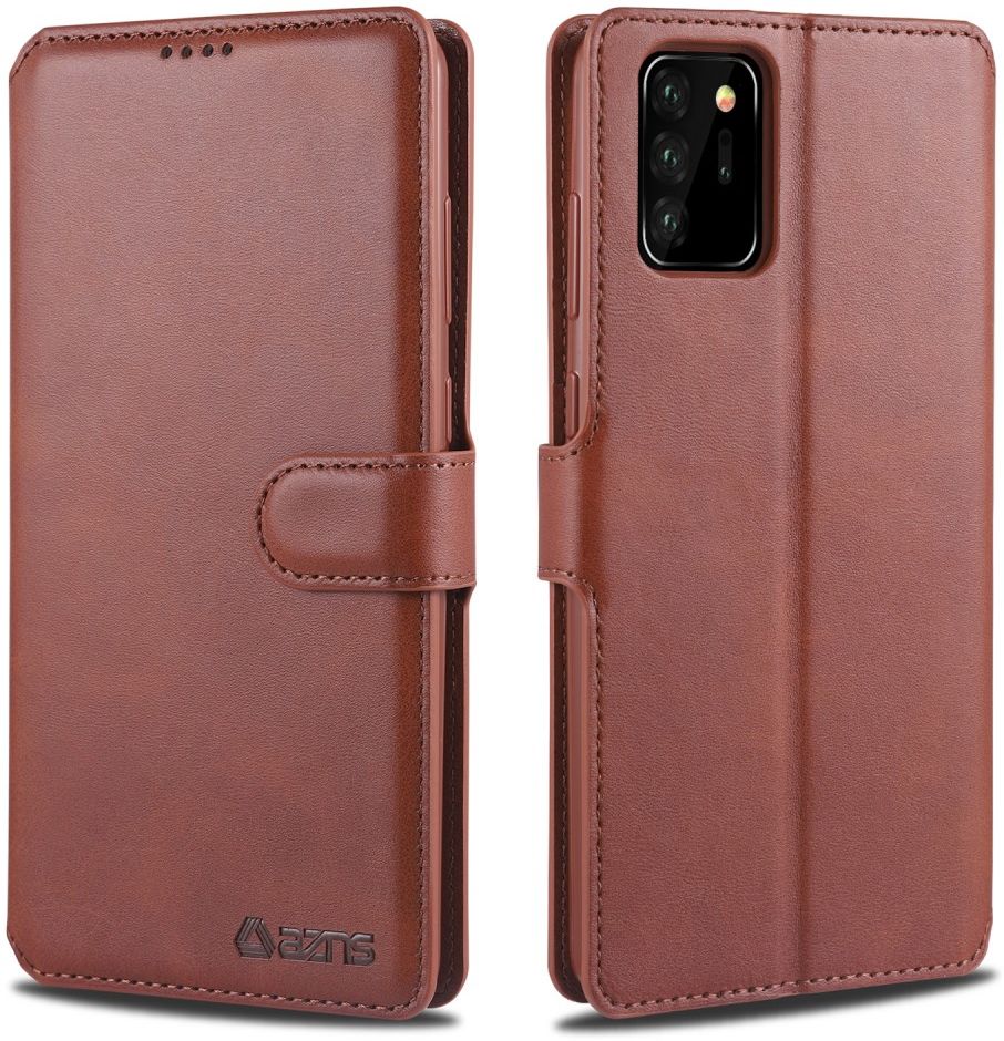 AZNS Samsung Galaxy Note 20 Ultra Book Case Hoesje Wallet Stand Bruin afbeelding 1