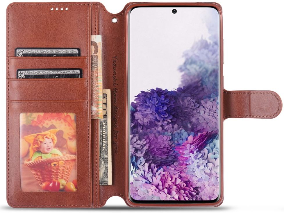 AZNS Samsung Galaxy Note 20 Ultra Book Case Hoesje Wallet Stand Bruin afbeelding 6
