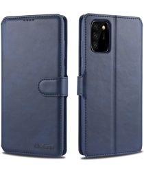 AZNS Samsung Galaxy Note 20 Ultra Book Case Hoesje Wallet Stand Blauw