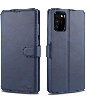 AZNS Samsung Galaxy Note 20 Ultra Book Case Hoesje Wallet Stand Blauw Hoesjes