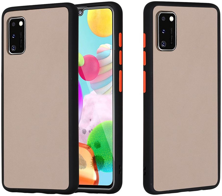 Samsung Galaxy A41 Matte Hoesje met Bumper Zwart afbeelding 1