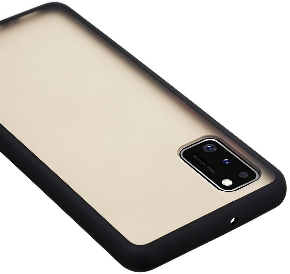 Samsung Galaxy A41 Matte Hoesje met Bumper Zwart afbeelding 5