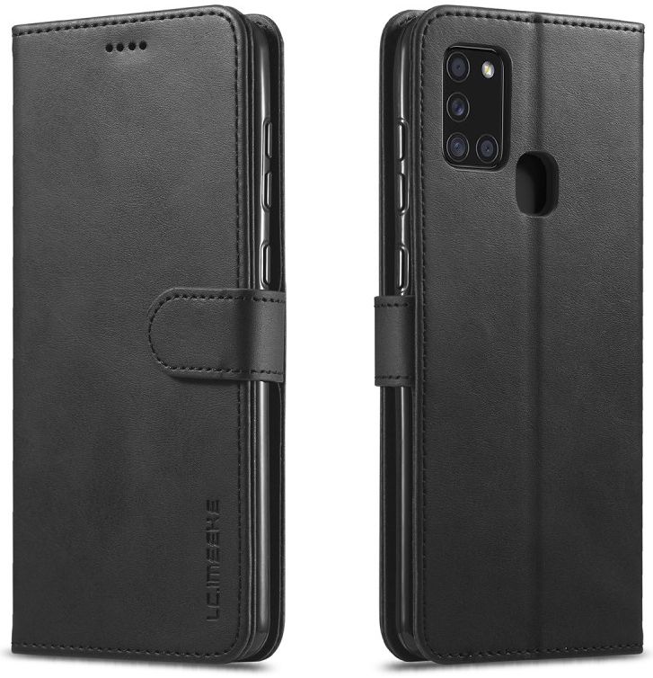 Samsung Galaxy A21S Stijlvol Vintage Portemonnee Bookcase Hoesje Zwart afbeelding 1