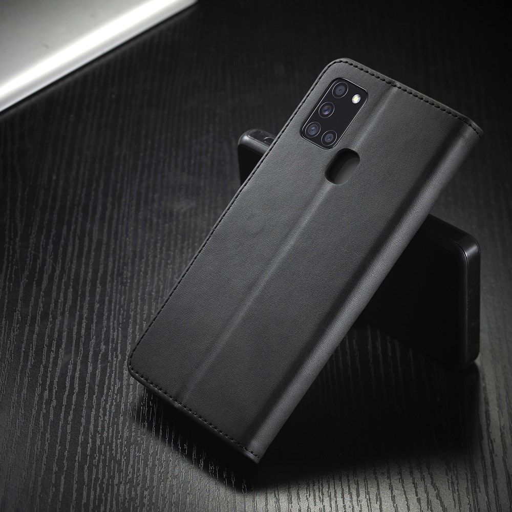 Samsung Galaxy A21S Stijlvol Vintage Portemonnee Bookcase Hoesje Zwart afbeelding 5