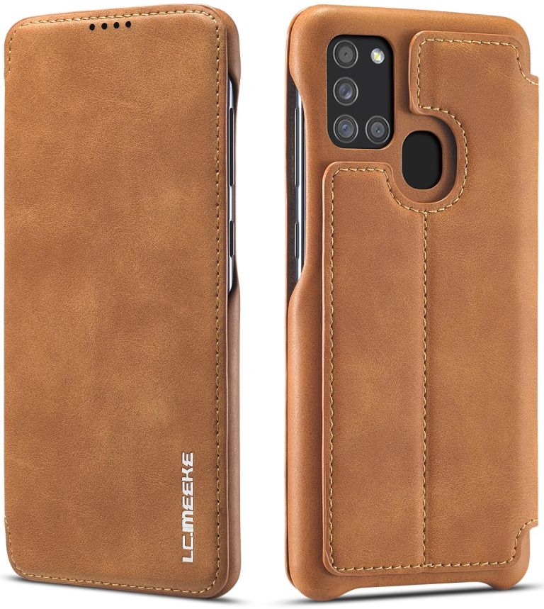 Samsung Galaxy A21S Retro Portemonnee Flip Bookcase Hoesje Bruin afbeelding 1