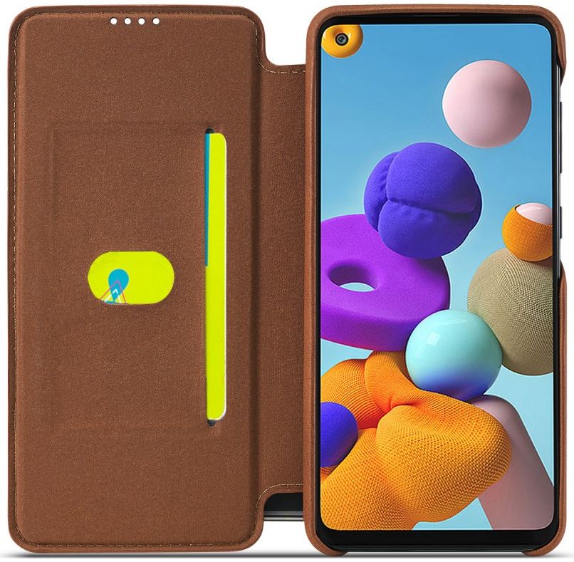 Samsung Galaxy A21S Retro Portemonnee Flip Bookcase Hoesje Bruin afbeelding 10
