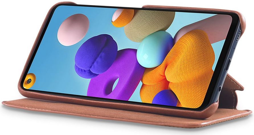 Samsung Galaxy A21S Retro Portemonnee Flip Bookcase Hoesje Bruin afbeelding 17