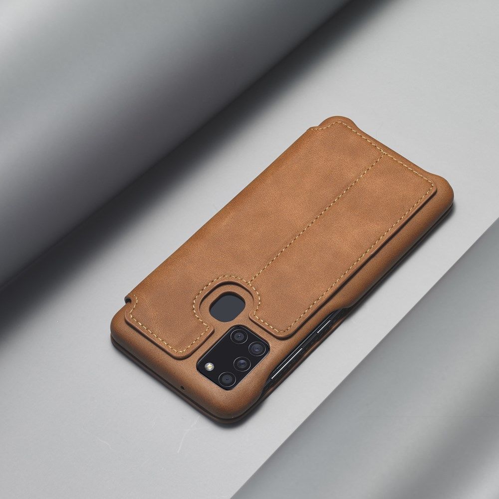 Samsung Galaxy A21S Retro Portemonnee Flip Bookcase Hoesje Bruin afbeelding 4
