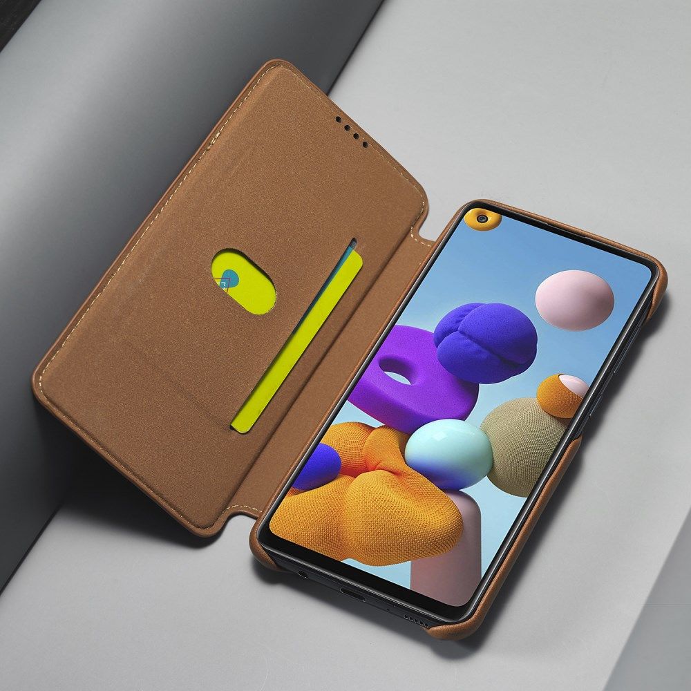 Samsung Galaxy A21S Retro Portemonnee Flip Bookcase Hoesje Bruin afbeelding 6