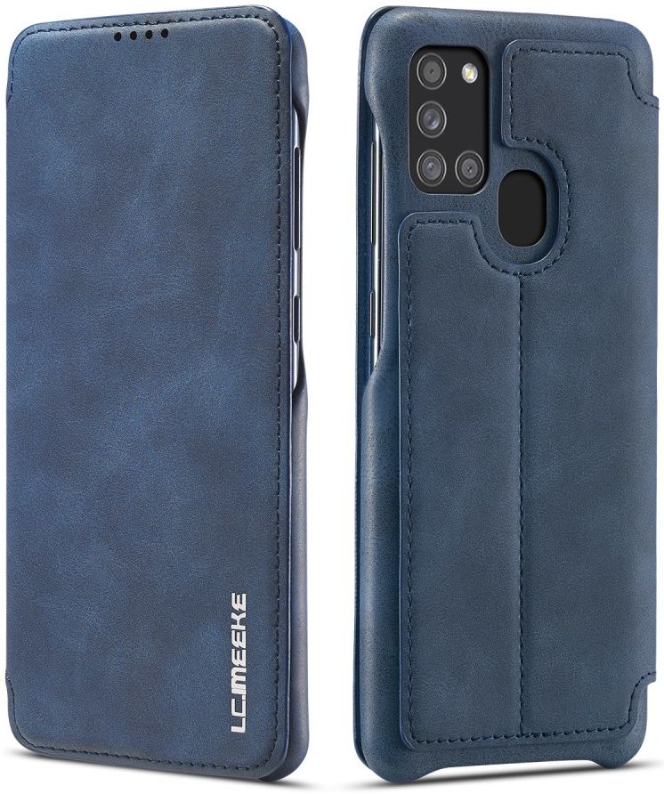 Samsung Galaxy A21S Retro Portemonnee Flip Bookcase Hoesje Blauw afbeelding 7