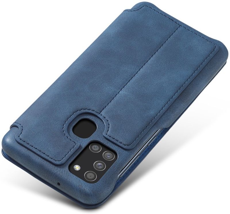 Samsung Galaxy A21S Retro Portemonnee Flip Bookcase Hoesje Blauw afbeelding 3