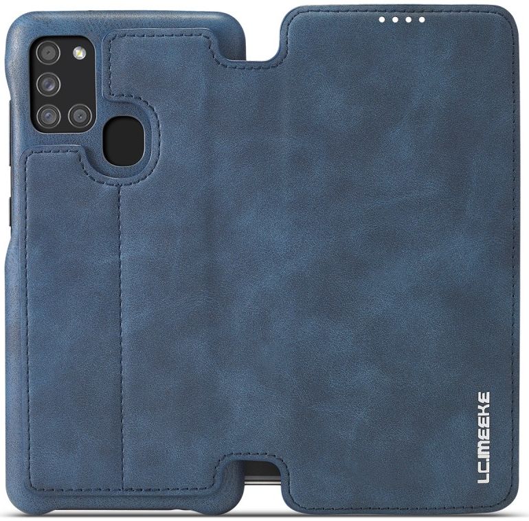 Samsung Galaxy A21S Retro Portemonnee Flip Bookcase Hoesje Blauw afbeelding 6