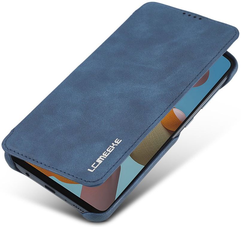 Samsung Galaxy A21S Retro Portemonnee Flip Bookcase Hoesje Blauw afbeelding 2