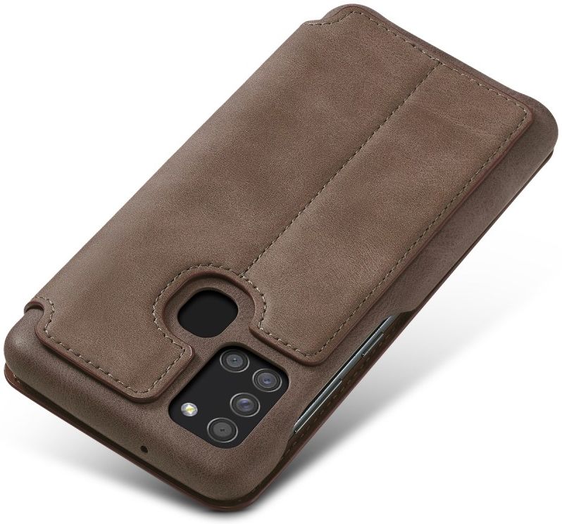 Samsung Galaxy A21S Retro Portemonnee Flip Bookcase Hoesje Coffee afbeelding 11