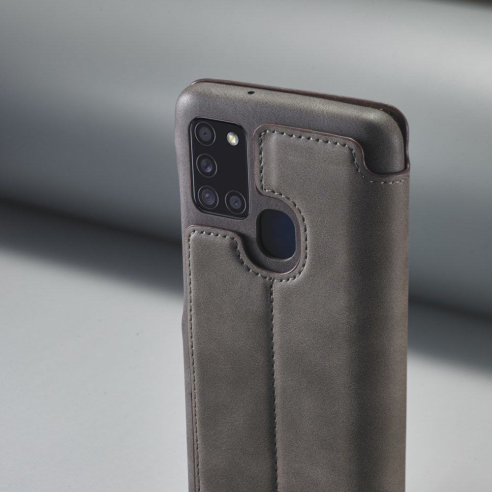 Samsung Galaxy A21S Retro Portemonnee Flip Bookcase Hoesje Coffee afbeelding 12