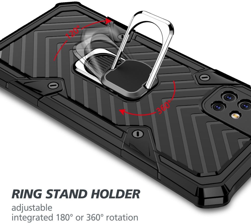 Samsung Galaxy A71 Hoesje met Kickstand Ring Zwart afbeelding 6