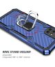 Samsung Galaxy A71 Hoesje met Kickstand Ring Blauw
