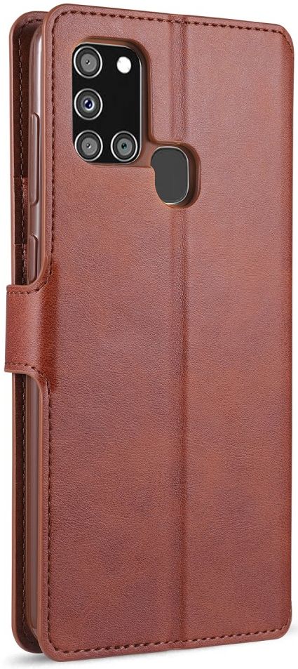 AZNS Samsung Galaxy A21S Portemonnee Stand Hoesje Bruin afbeelding 4