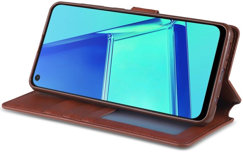 AZNS Samsung Galaxy A21S Portemonnee Stand Hoesje Bruin afbeelding 7