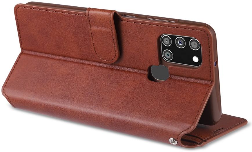 AZNS Samsung Galaxy A21S Portemonnee Stand Hoesje Bruin afbeelding 8
