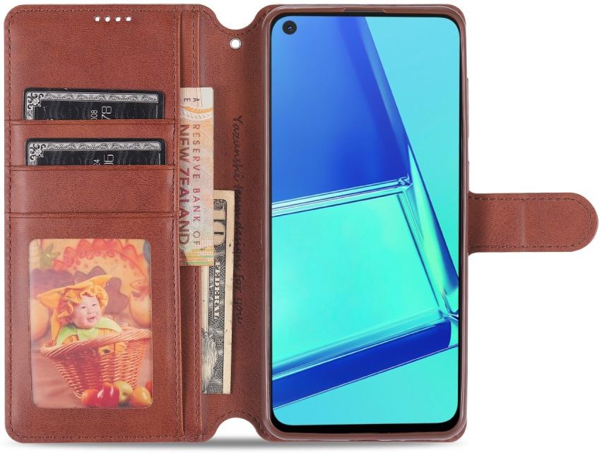 AZNS Samsung Galaxy A21S Portemonnee Stand Hoesje Bruin afbeelding 9