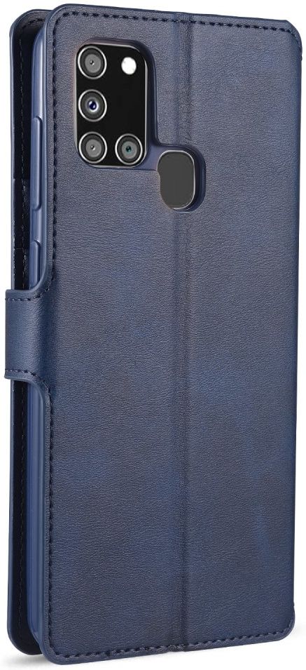 AZNS Samsung Galaxy A21S Portemonnee Stand Hoesje Blauw afbeelding 3