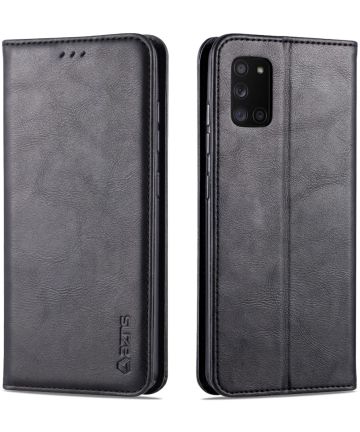 AZNS Retro Samsung Galaxy A41 Portemonnee Stand Hoesje Zwart Hoesjes