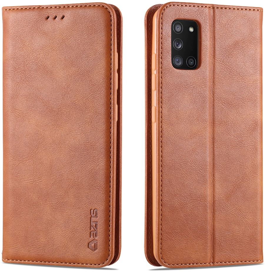 AZNS Retro Samsung Galaxy A41 Portemonnee Stand Hoesje Bruin afbeelding 1