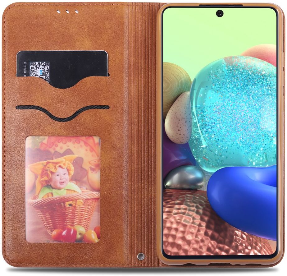 AZNS Retro Samsung Galaxy A41 Portemonnee Stand Hoesje Bruin afbeelding 6
