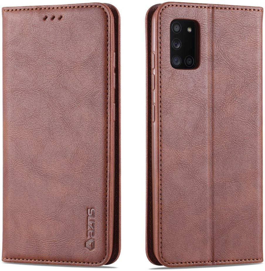 AZNS Retro Samsung Galaxy A41 Portemonnee Stand Hoesje Coffee afbeelding 1