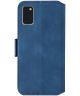 Samsung Galaxy A41 Retro Portemonnee Hoesje met Standfunctie Blauw