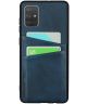 Samsung Galaxy A71 Kunstlederen Hoesje met Dubbele Kaartsleuf Blauw