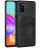 Samsung Galaxy A41 Kunstlederen Hoesje met Dubbele Kaartsleuf Zwart