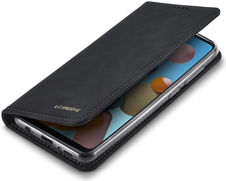 Samsung Galaxy A21s Hoesje Portemonnee Stand Bookcase Kunstleer Zwart afbeelding 6