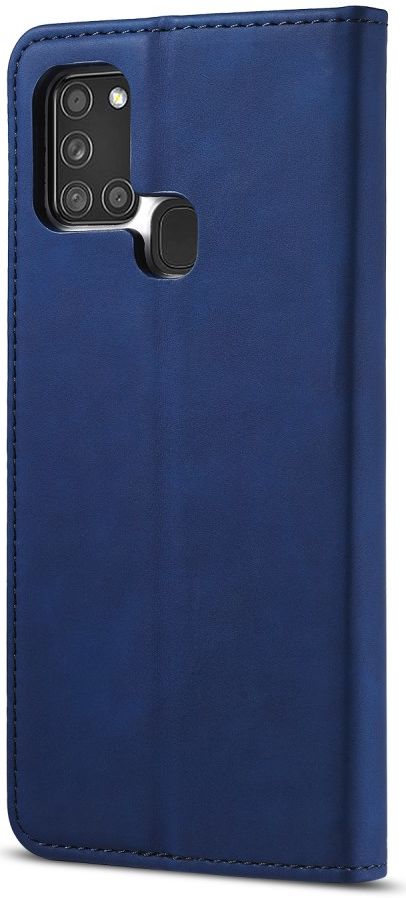 Samsung Galaxy A21s Hoesje Portemonnee Stand Bookcase Kunstleer Blauw afbeelding 3