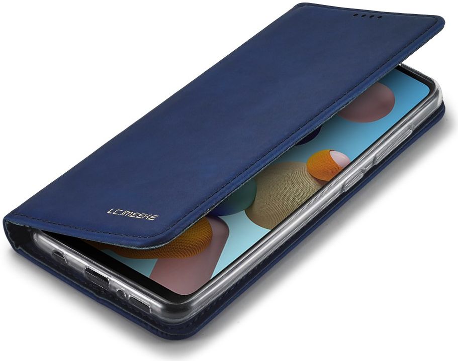 Samsung Galaxy A21s Hoesje Portemonnee Stand Bookcase Kunstleer Blauw afbeelding 6