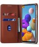Samsung Galaxy A21s Hoesje Portemonnee Stand Bookcase Kunstleer Bruin
