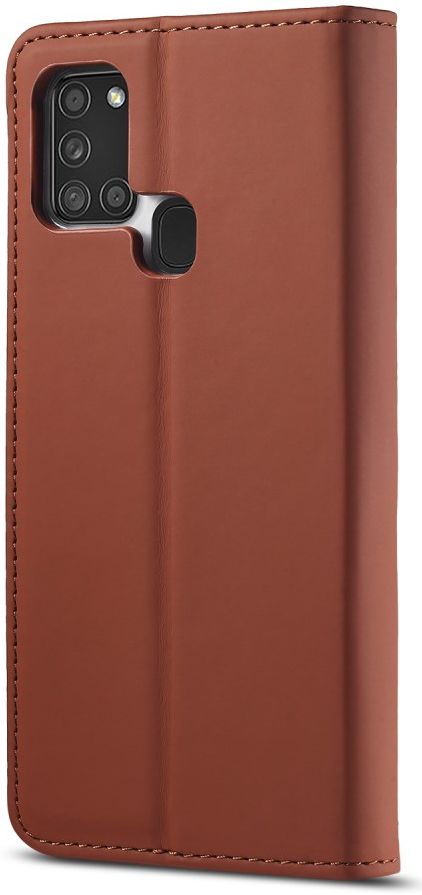 Samsung Galaxy A21s Hoesje Portemonnee Stand Bookcase Kunstleer Bruin afbeelding 3