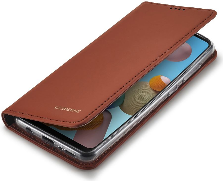 Samsung Galaxy A21s Hoesje Portemonnee Stand Bookcase Kunstleer Bruin afbeelding 6