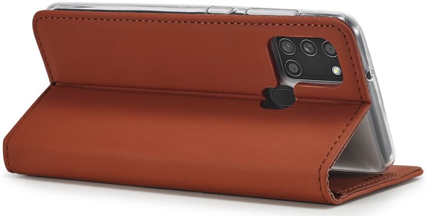 Samsung Galaxy A21s Hoesje Portemonnee Stand Bookcase Kunstleer Bruin afbeelding 7