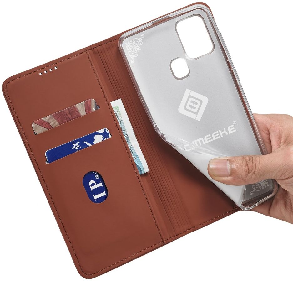 Samsung Galaxy A21s Hoesje Portemonnee Stand Bookcase Kunstleer Bruin afbeelding 8