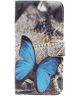 Samsung Galaxy A3 (2017) Portemonnee Hoesje met Blauwe Vlinder Print